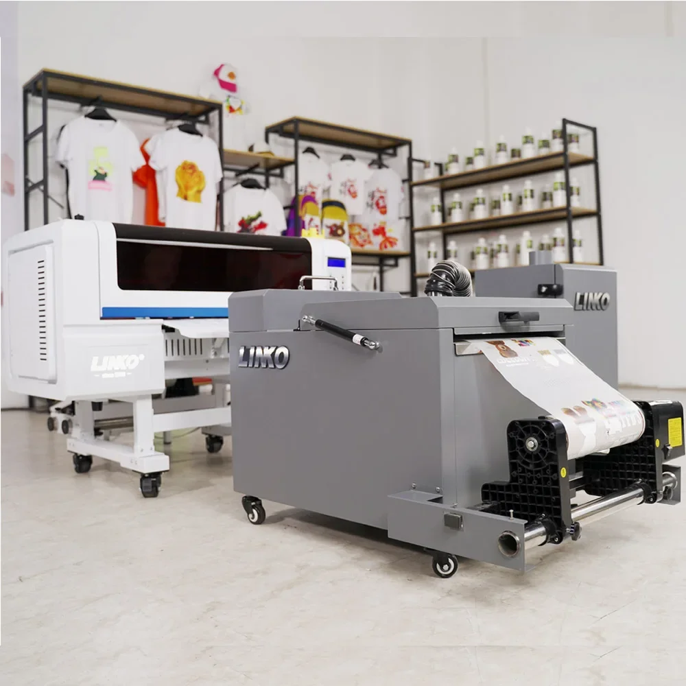 LINKO Custom Mini A3 30cm DTF Tshirt Printer I3200 XP600 Dual Head DTF Printer A3 30cm with DTF Curing Film Oven  Dyer Heater