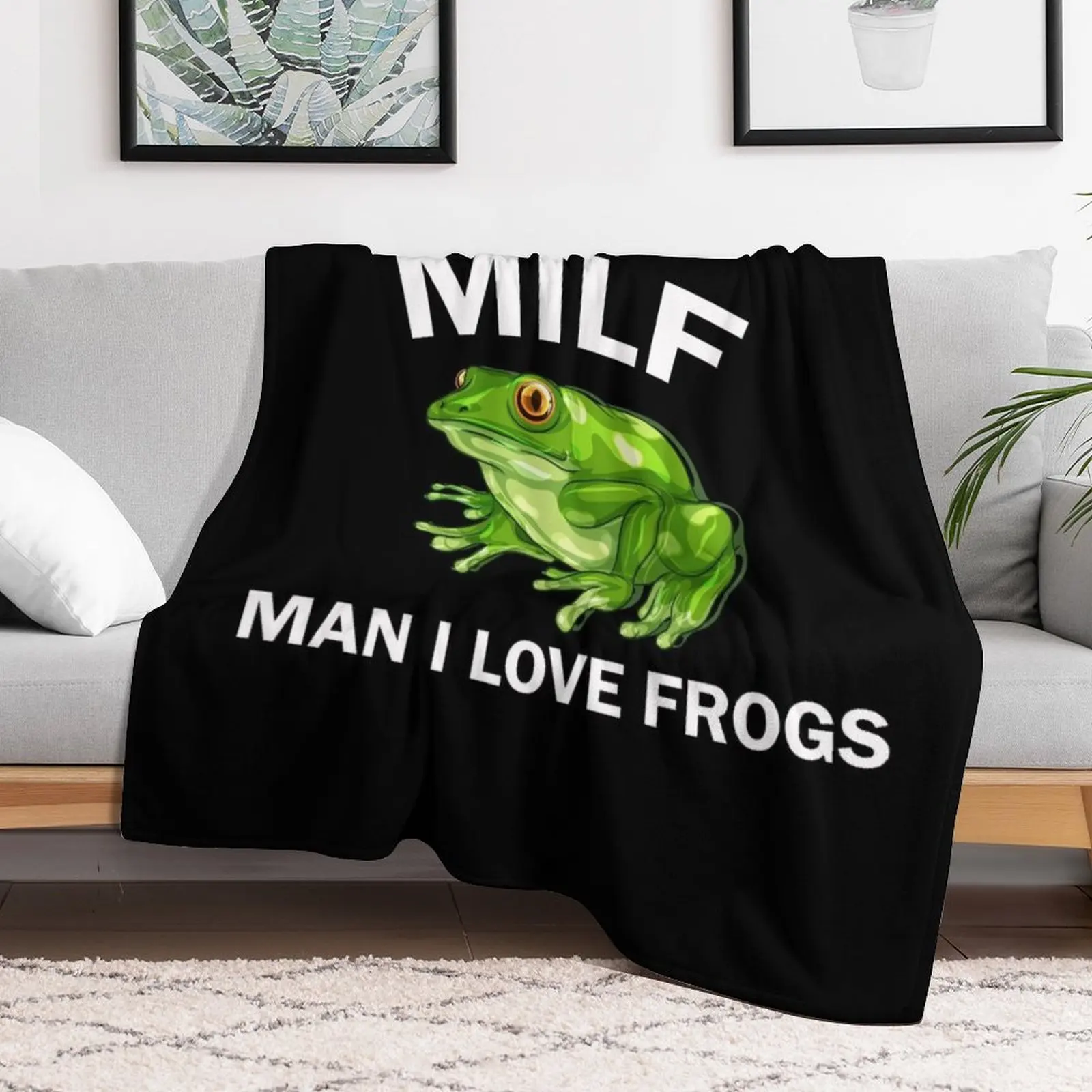 Man i love frogs bumper Throw Blanket Sofa Cute Plaid Moving Thins Blankets