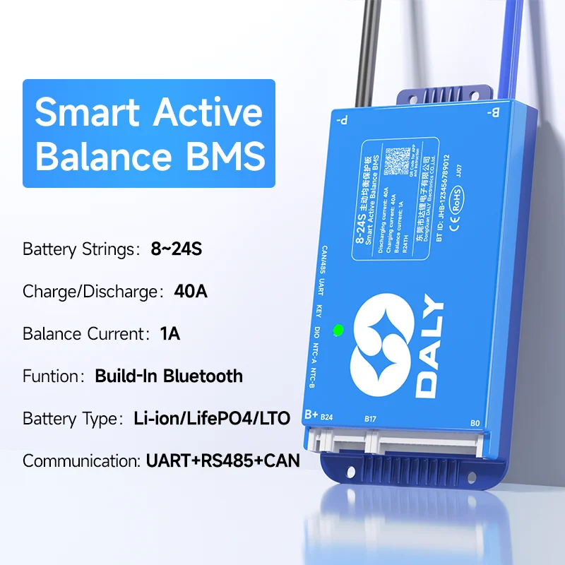 Daly Smart BMS 1A Active Balance BMS 4S 5S 8S 24V 16S 48V 40A 60A 80A 100A 150A Lifepo4 Li-Ion CANBUS BMS für Lithiumbatterie