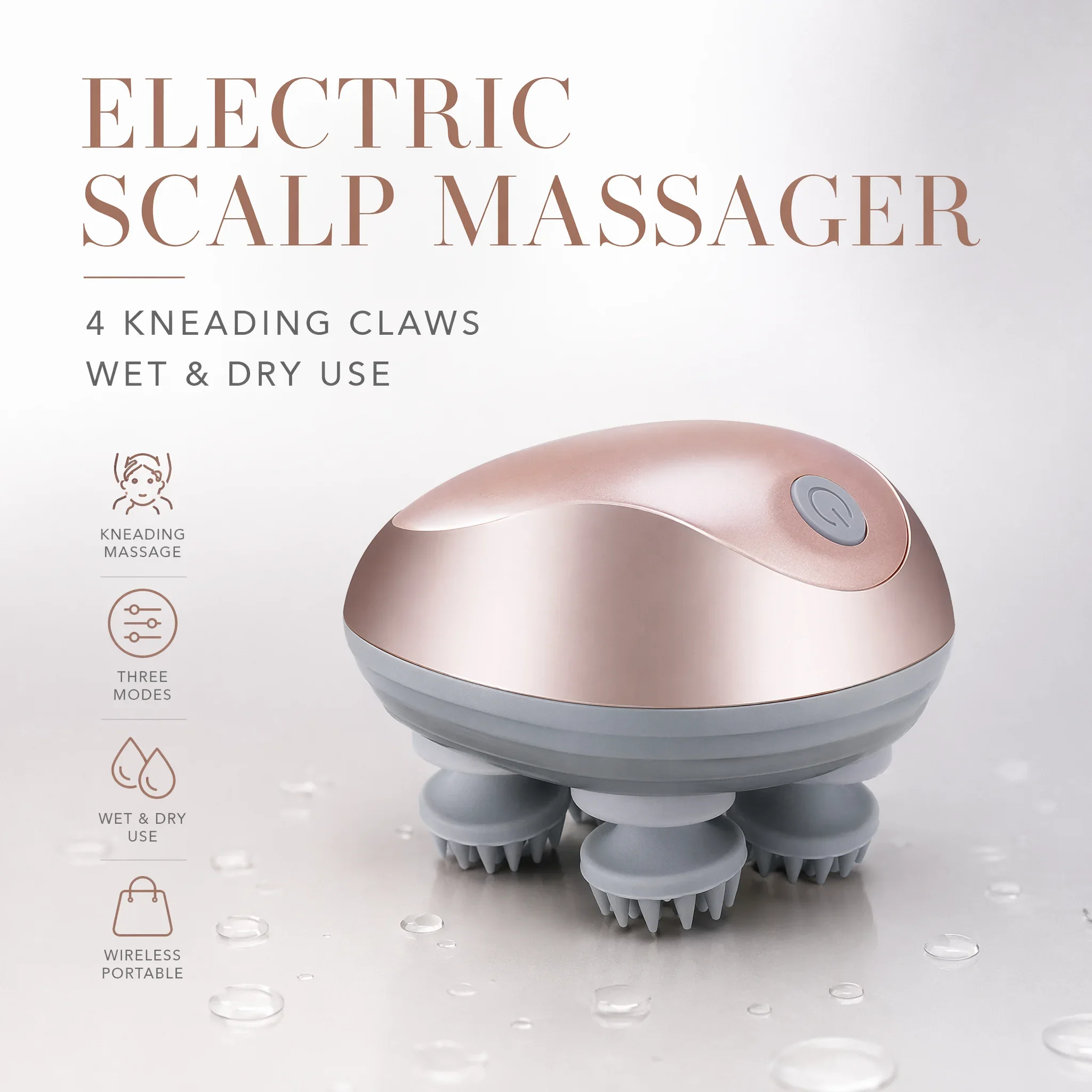 

Electric Scalp Massager IPX7 Waterproof 3 Levels Vibration Head Massager 6 Modes Relax Fatigue Wireless Portable Body Massage To