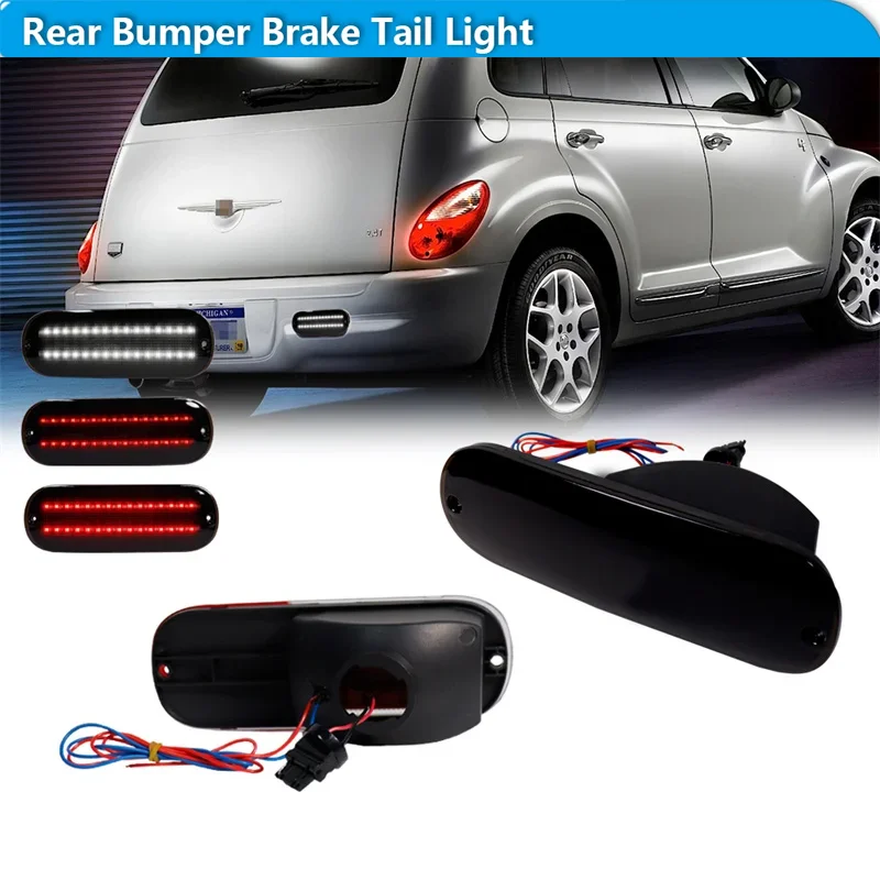 

Для Chrysler PT Cruiser красный светодиодный отражатель заднего бампера задние/стоп-сигналы задние противотуманные фары с белыми каскапными фонарями 2001-2005