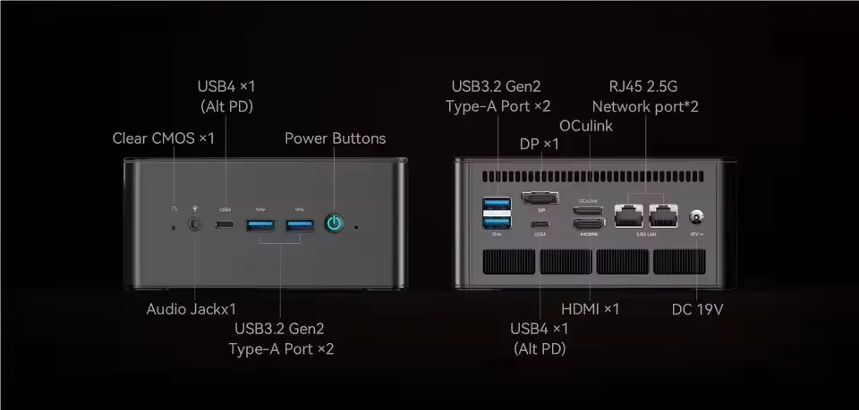 كمبيوتر صغير للألعاب MINISFORUM OCuLink UM890 UM880 Pro AMD Ryzen 9 8945HS R7 8845HS 2 * USB4 2 * DDR5 2 * PCIE4 كمبيوتر Windows 11 WiFi6E