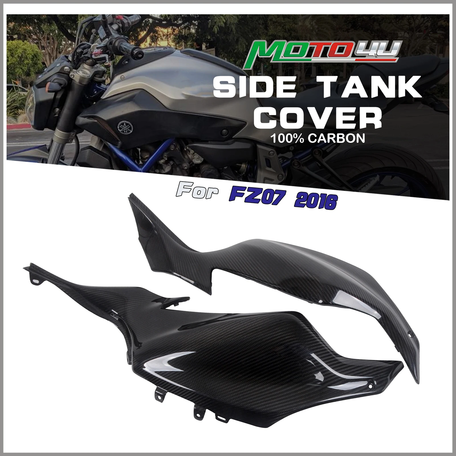 

For YAMAHA MT07 MT-07 FZ-07 2014 2015 2016 2017 Carbon Fiber Motorcycle Side Fairing Fuel Tank Side Panel Cover Frame Protection
