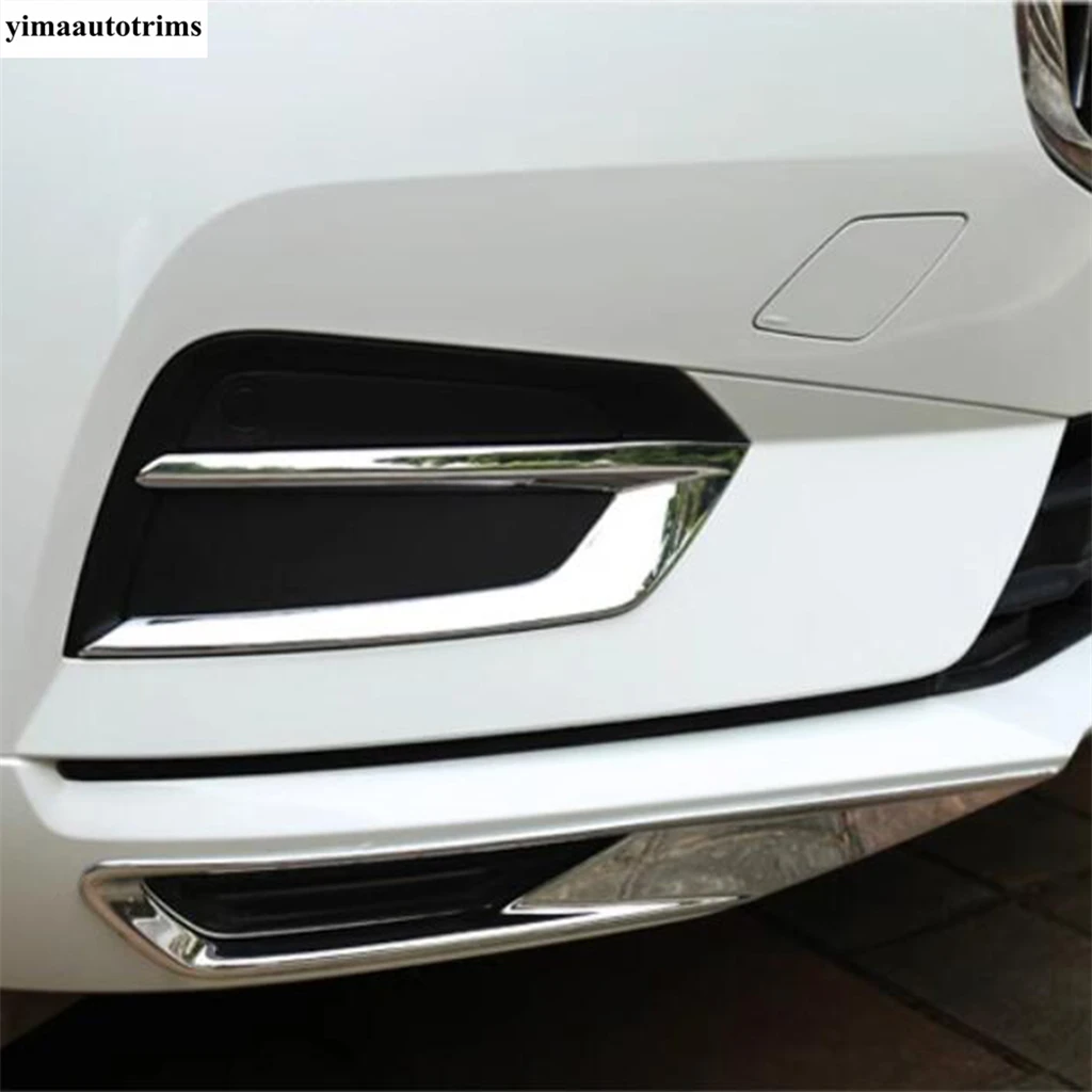 Front Bumper Fog Lights Lamps Frame Decorative Sequins Cover Trim For VOLVO XC60 2018 - 2021 ABS Chrome Accessories Exterior Kit