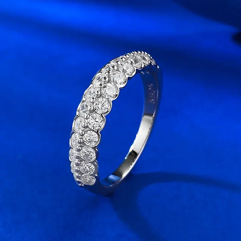 

Новое европейское и американское кольцо S925 с серебряным фиолетовым бриллиантом и белым бриллиантом, модное кольцо, ювелирное изделие