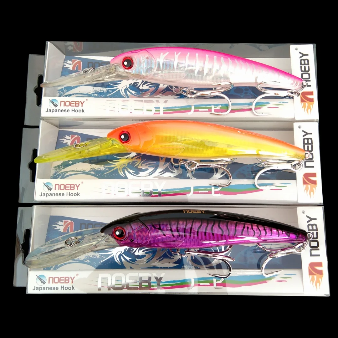 3Pcs 160mm 73g Big Heavy Minnow Trolling Lure Fishing Bait Deep Diving Seabass Trout Lure Isca Pesca Minnow Hard Bait 9046