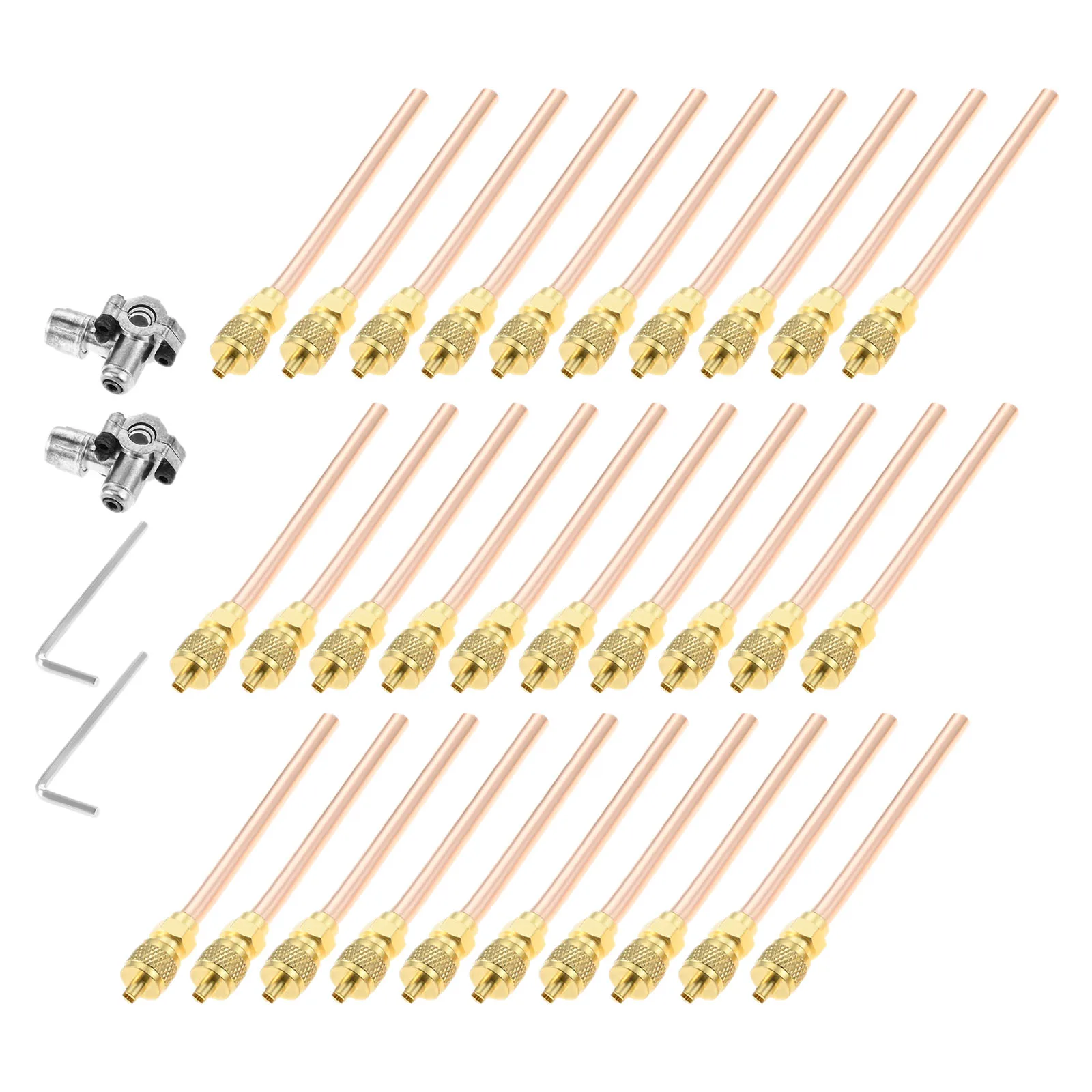 

30 шт., крышка для удаления сердечника клапана Шредера переменного тока с 2 шт. BPV31, пирсинг-клапаны для системы хладагента HVAC