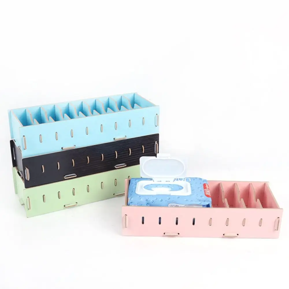 Rectangle 9 Grid Business Card Holder Wooden High Stability Name Card Stand Removable Anti-slip Card Storage Box Office