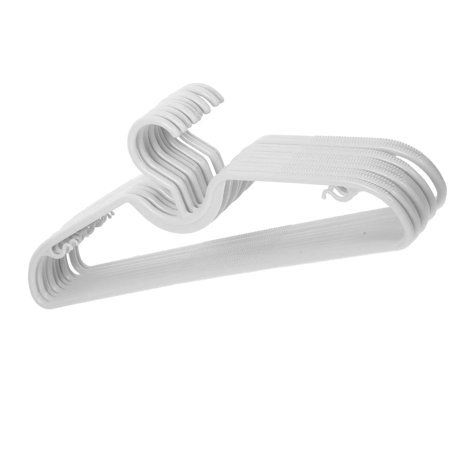 10pcs Short Neck Hangers M-Shaped Non-Slip Plastic Closet Organizers Space Saving Garment Rack For Shirts Pants Jeans