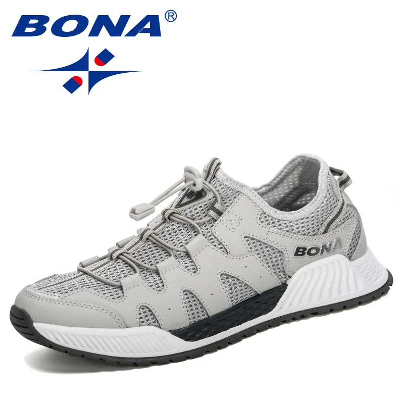 BONA-Zapatillas deportivas de malla para hombre, zapatos informales de talla grande 46, para caminar y trotar, a la moda