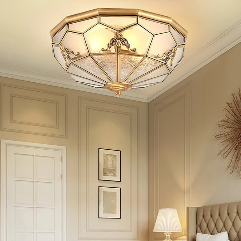 

Copper Ceiling lamp American country Retro ceiling lights for corridor bedroom living dining room kitchen ceiling lighting