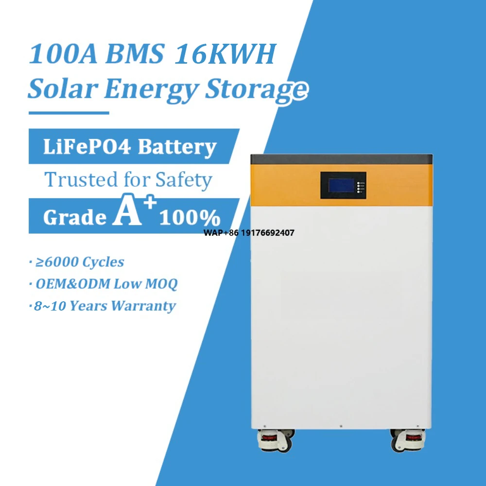 Tewaycell 100A BMS 51.2V 314ah 16kwh Lifepo4 Battery 8~10 Years Warranty Home Solar Storage Energy System