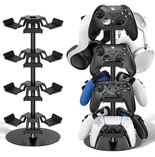 Soporte para controlador Soporte para auriculares para juegos giratorio de 3 niveles y 4 niveles Compatible con Xbox PS5 PS4 Switch Pro Soporte para auriculares