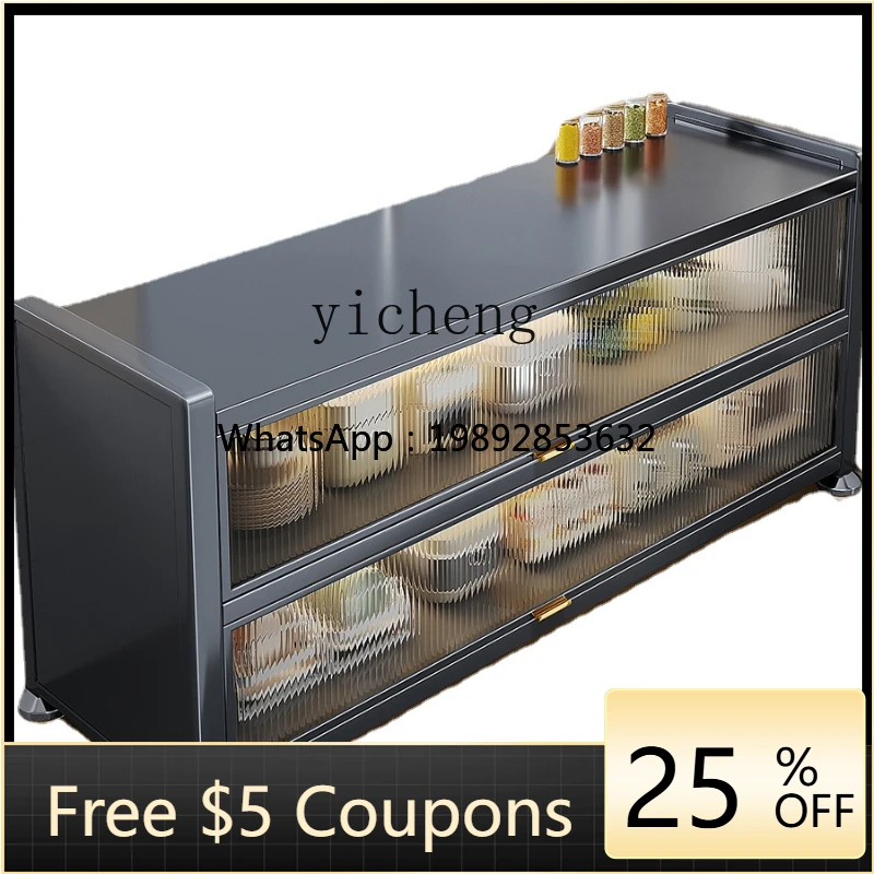 Zc Kitchen Shelf Floor Multi-Layer Storage Cabinet Multi-Function Microwave Oven Dining Side Bowl Cabinet Locker