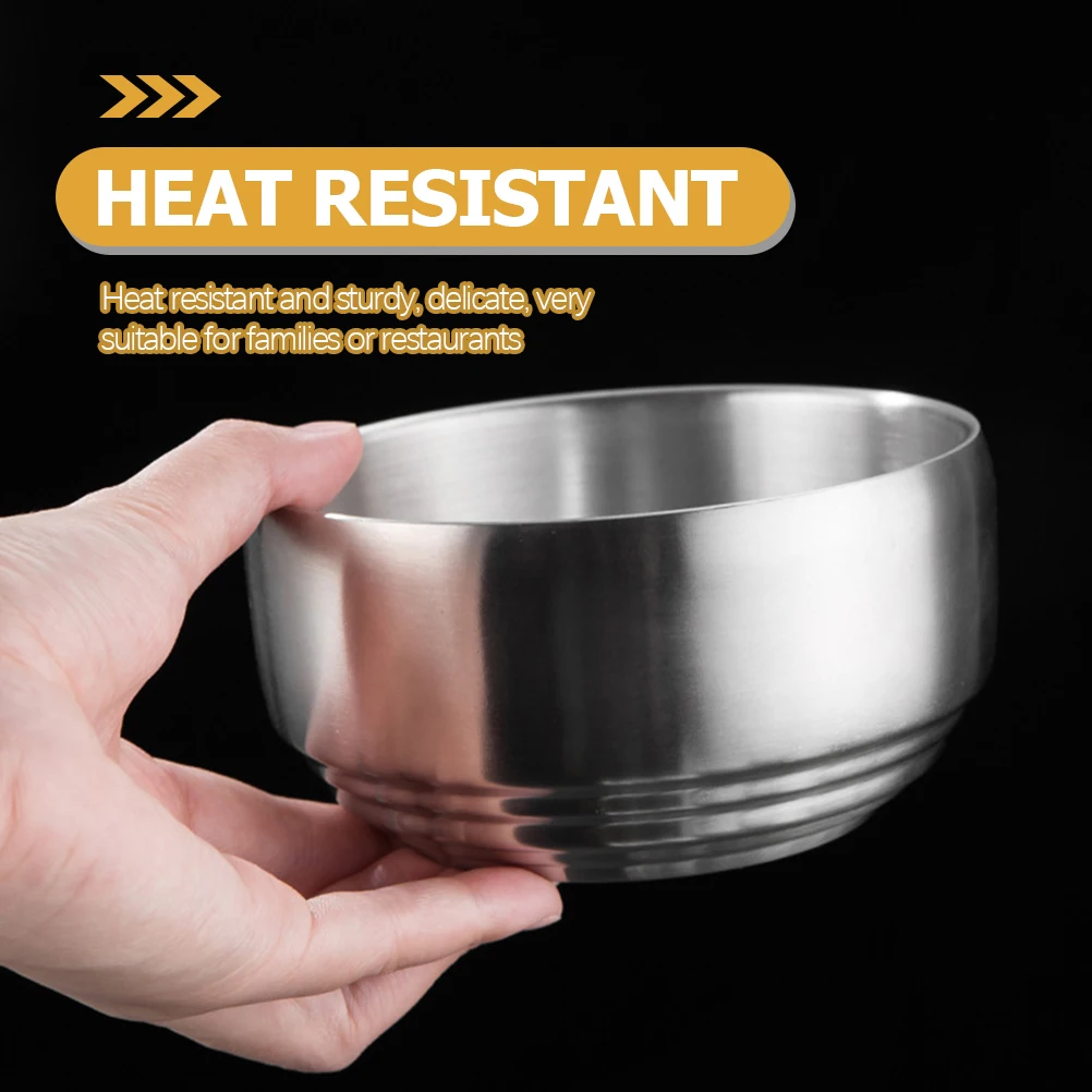 

Stainless Steel Soup Bowl Lid Dinnerware Home Supplies Kitchen Accessory Small Size Lightweight Portable Beautiful Easy
