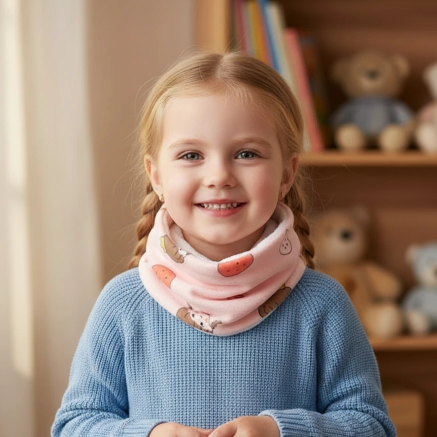 

Kids Soft Fleece Neck Warmer Seamless Tube Scarf Warm Windproof Neck Cover for Winter Outdoor Play Ski School Christmas Gift