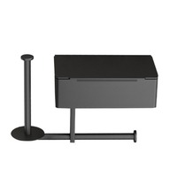 Stainless Steel Toilet Paper Holder Self-Adhesive Storage Box Toilet Roll Rack with Shelf Strong Load Bearing Multi-Functional
