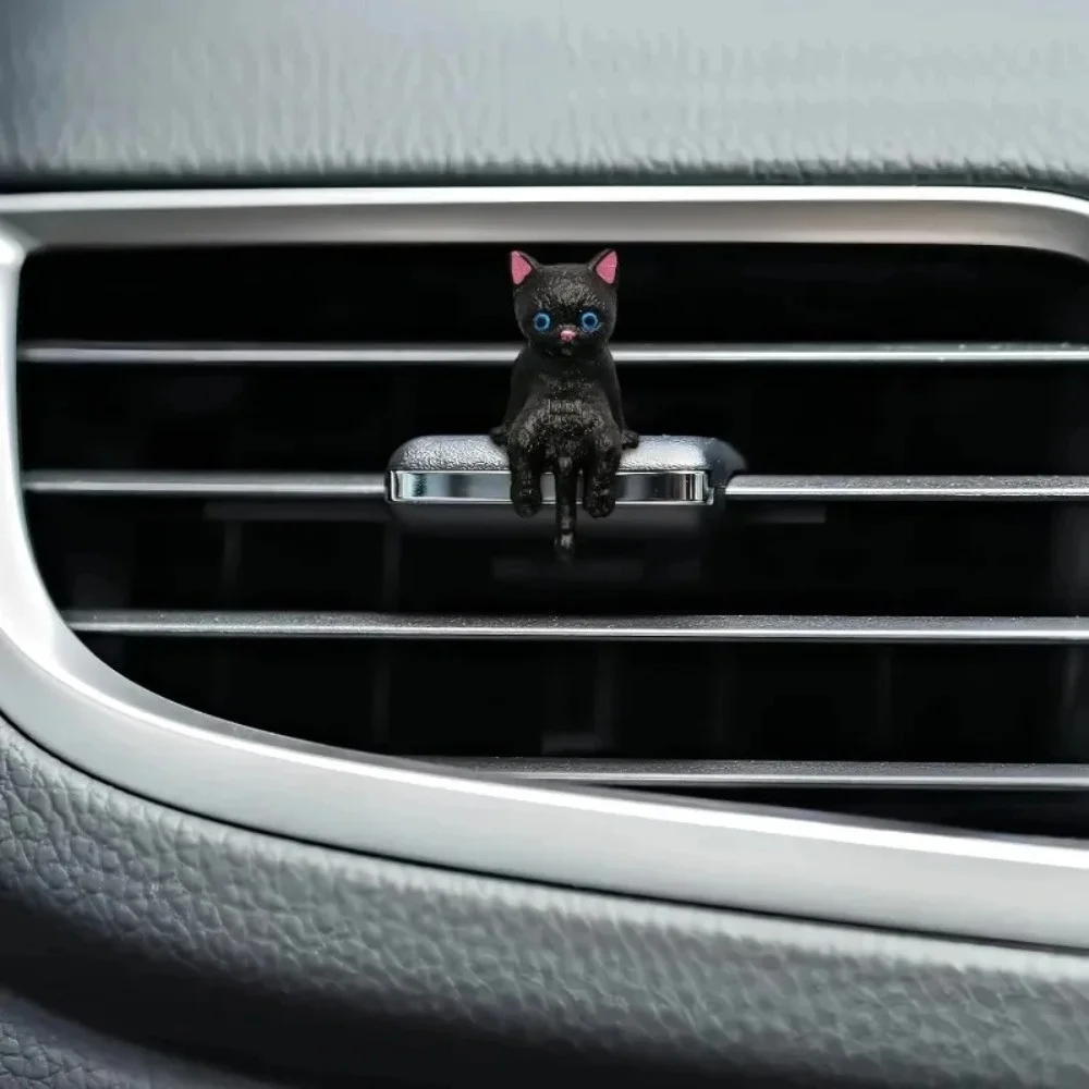 5 Stück Niedliche Mini-Cartoon-Auto-Katzen-Ornamente, Autobildschirm-Kantendekoration, Katzen-Mikrolandschaftsmodell, Kreative Auto-Accessoires Geschenke – Detail 5