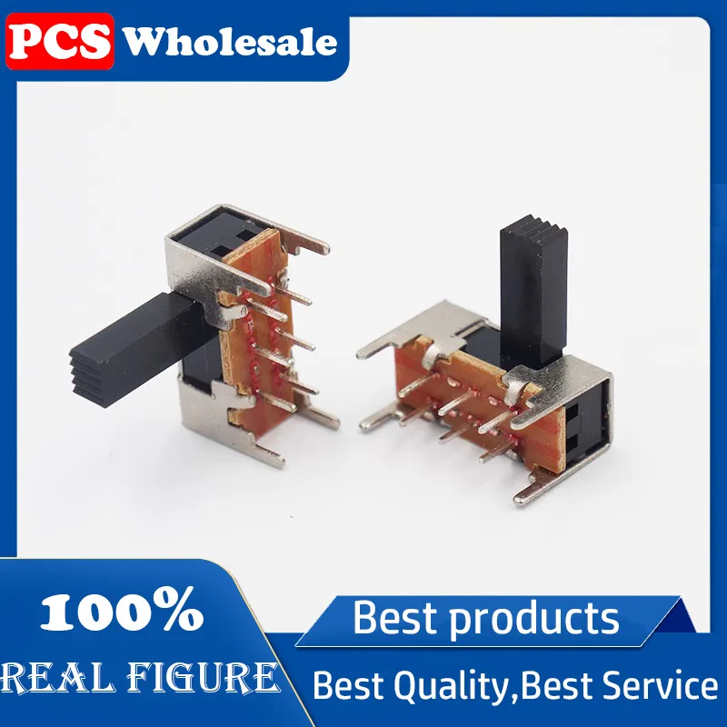 10PCS SK-22H05 two-speed toggle switch 6-pin double-row horizontal four-pin two-speed audio power amplifier sliding switch