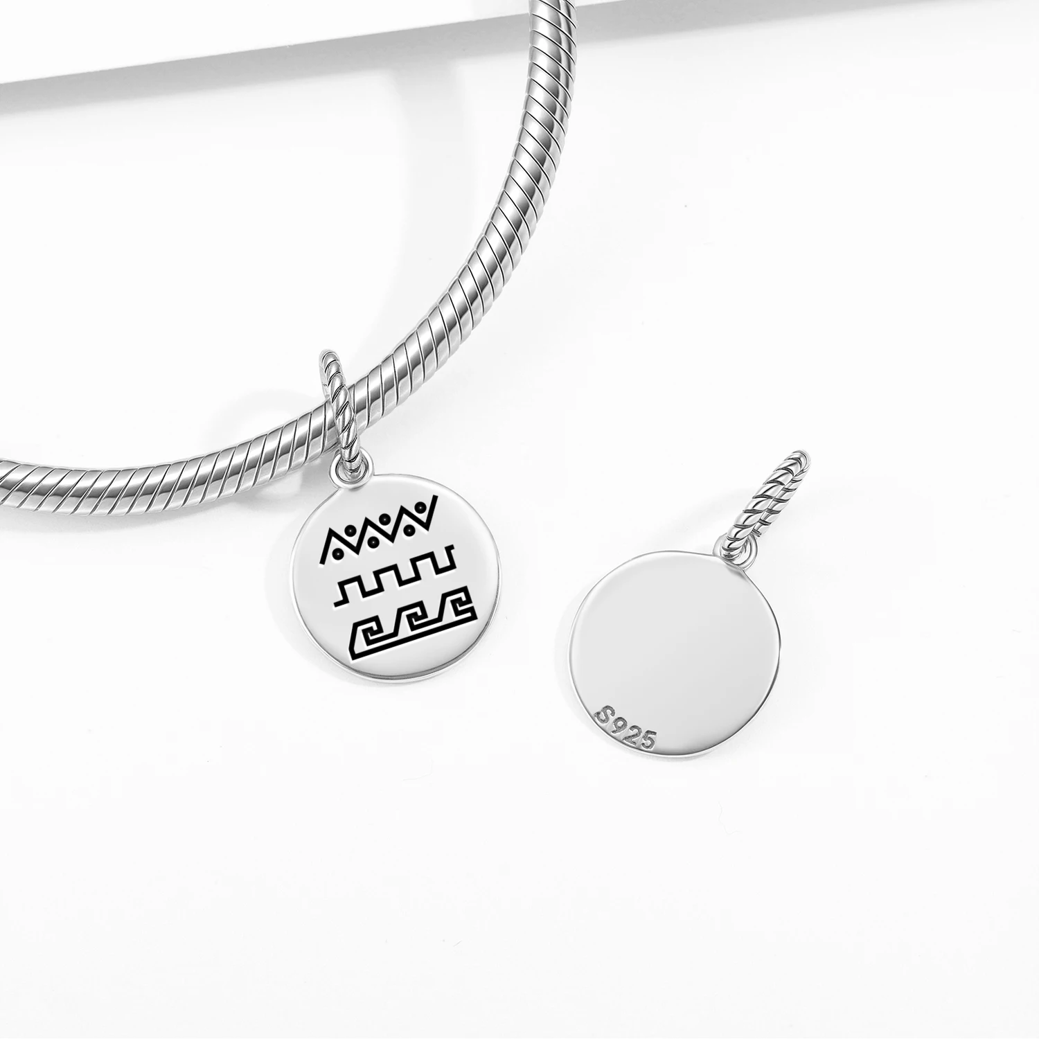 Turkish Su Yolu–Running Water Pendant 925 Sterling Silver Symbol Charm Bead for Women Bracelet Necklace Jewelry Popular
