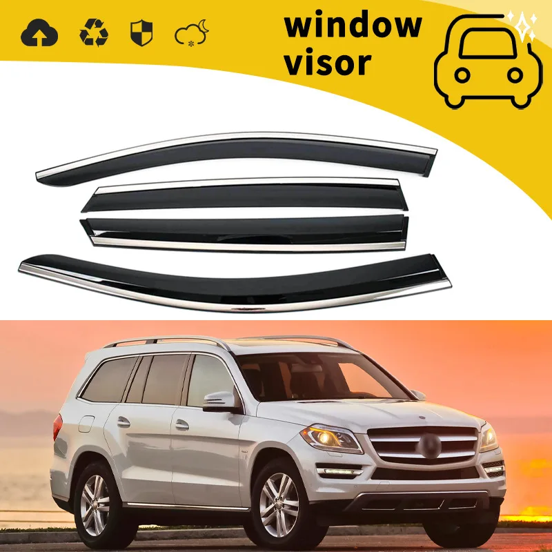 Suitable for 10-13 Mercedes-Benz GL350 GL450 door sunny and rain shields, window rain brows and rain shields modified decoration