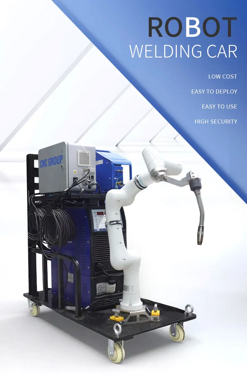 عربة متنقلة متكاملة عالية الدقة معالجة على الموقع، روبوت لحام فولاذي جديد ومستعمل لعلبة التروس والدب في وضع Mig