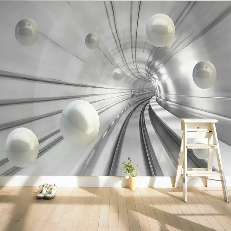 Custom Photo Wallpaper Modern Abstract Tunnel Space Sphere 3D Background Wall Mural Living Room Bedroom Home Decor Wall Papers