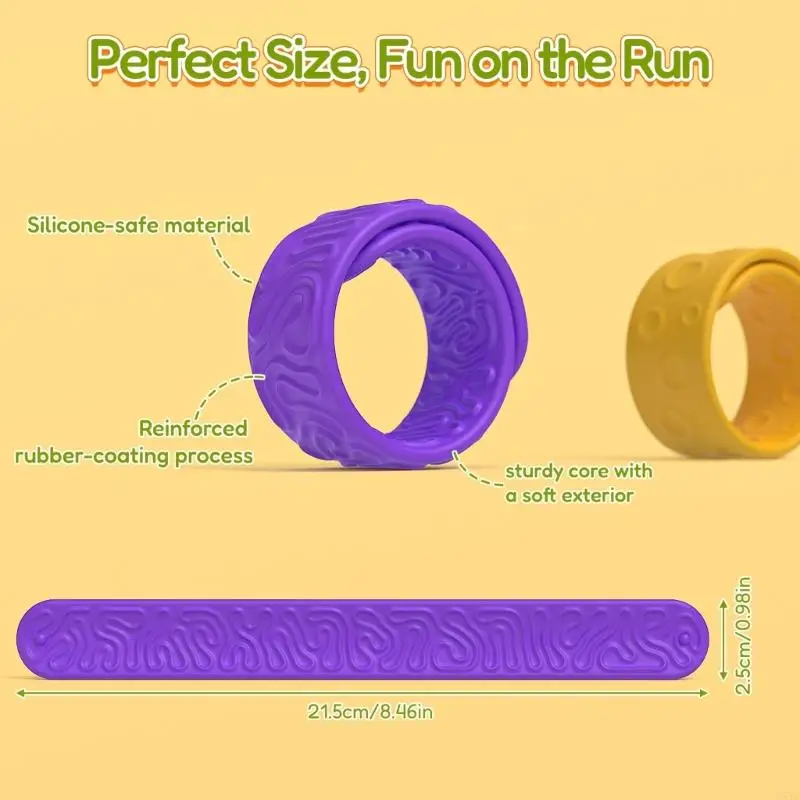 a5ycクリエイティブ感覚アクティビティブレスレットカラフルなテクスチャされた幼児向けのノベルティギャグ