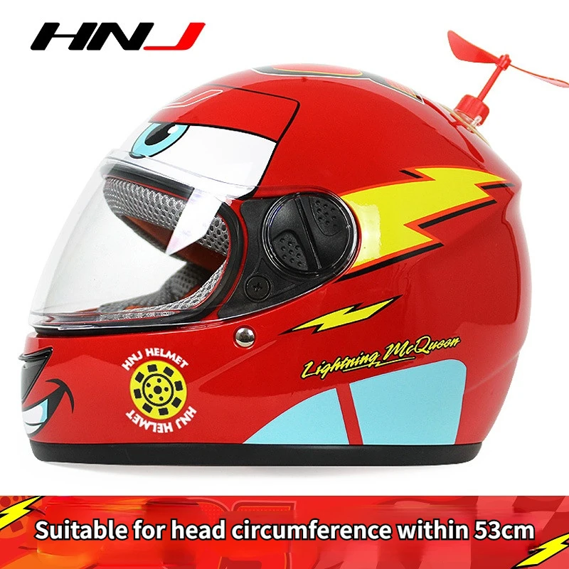 

Motorcycle Scooter Cute Cartoon Child Helmet Red Yellow Blue Safty Full Face Moto Bicycle Helmets