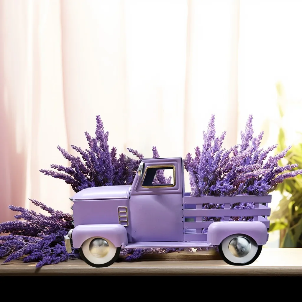 

Vintage Truck Decoration, Car Gift Metal Cars, Wine Racks, Home Backyard Decoration, Table Decoration and Tabletop Storage
