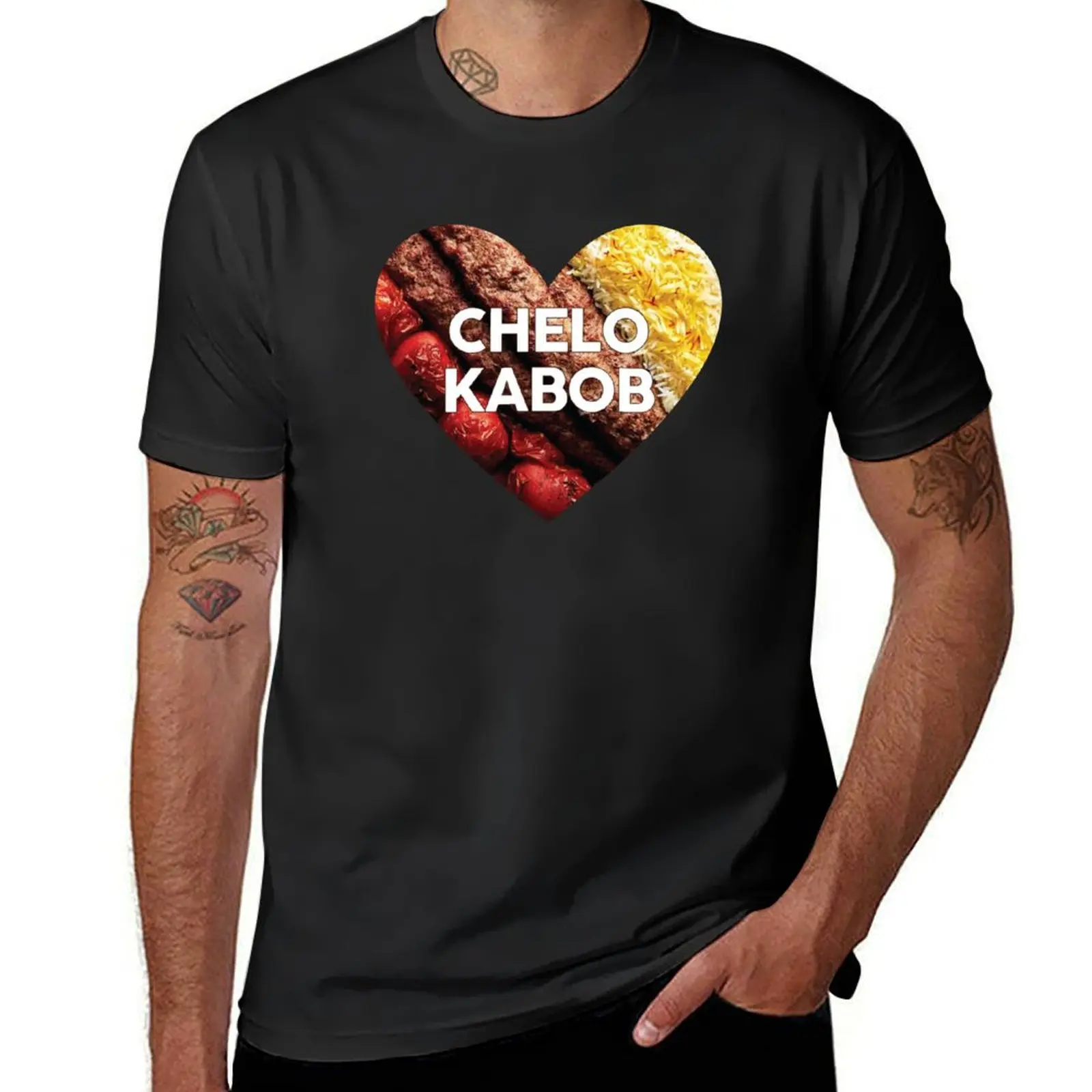 chelo kabob persian food T-Shirt graphics summer top cute tops heavyweight t shirts for men