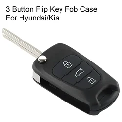 3 Button Flip Key Fob Case Shell Cover Key Bag For Hyundai I20 I30 X35 IX20 Veloster Replace Car Accessories
