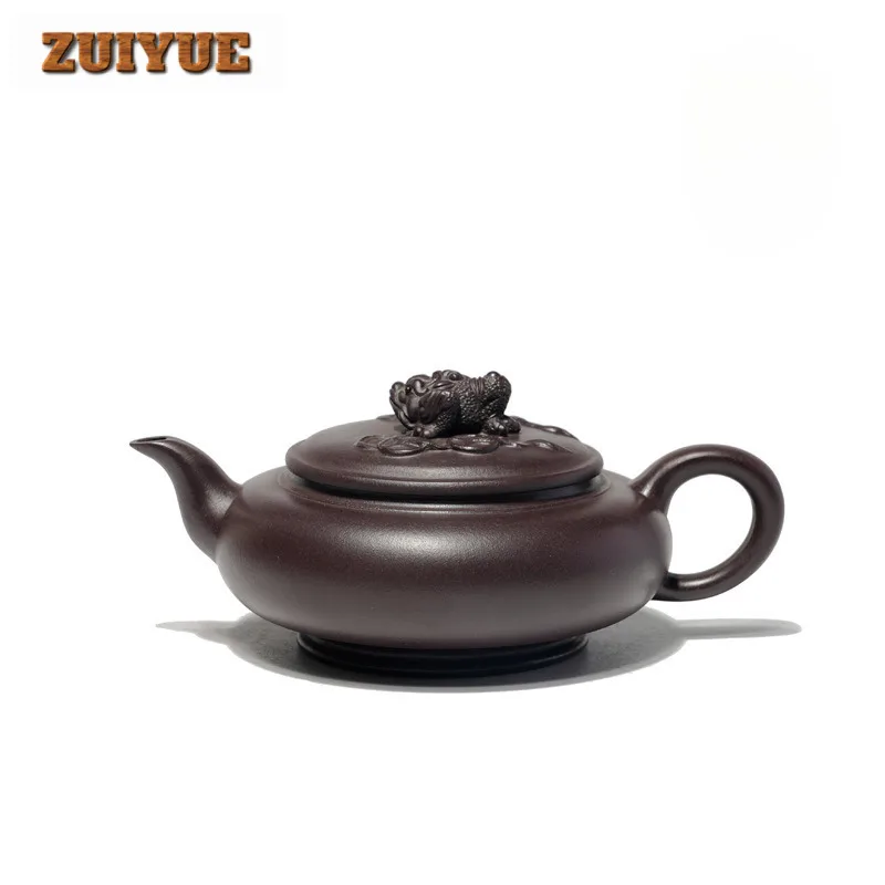 

270ml High-end Yixing Purple Clay Teapots Master Handmade Golden Toad Pot Raw Ore Purple Mud Tea Maker Kettle Zisha Tea Set Gift