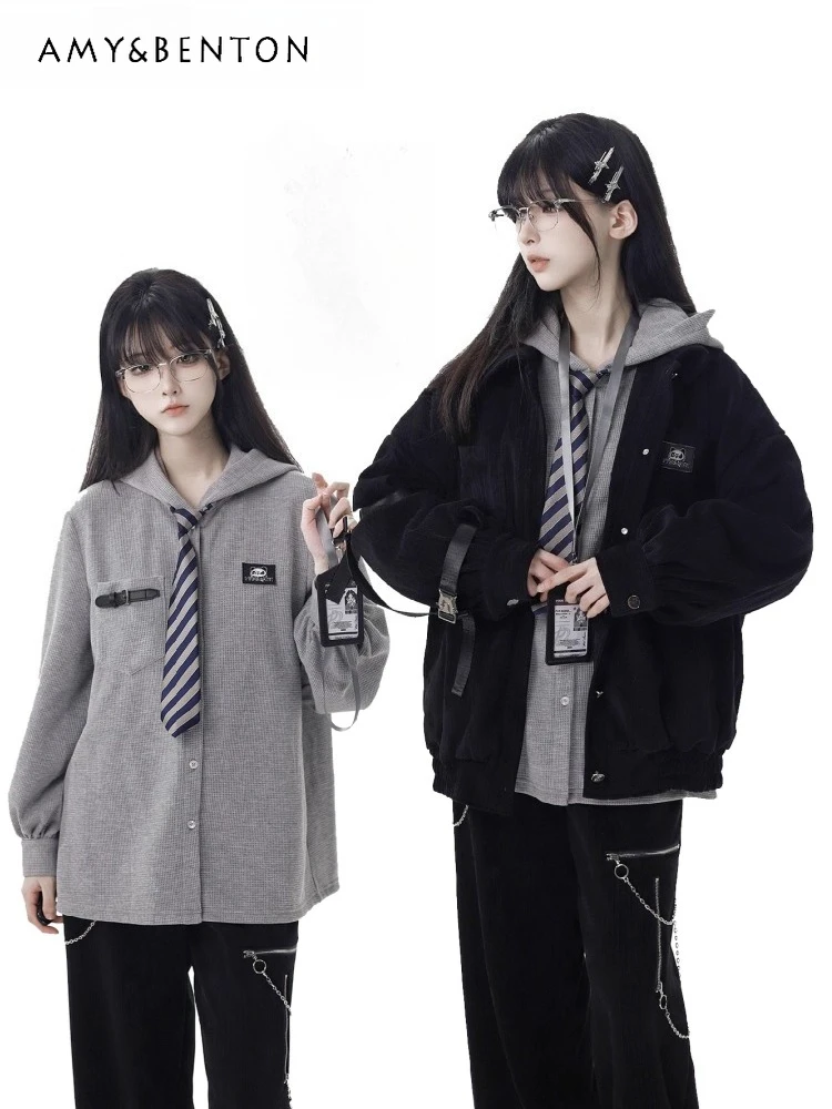 

2025 Spring Summer Autumn New Chenille Black Long Sleeve Jacket Chain Long Pants Short Bouquet Skirt Gray Hooded Knitted Shirt