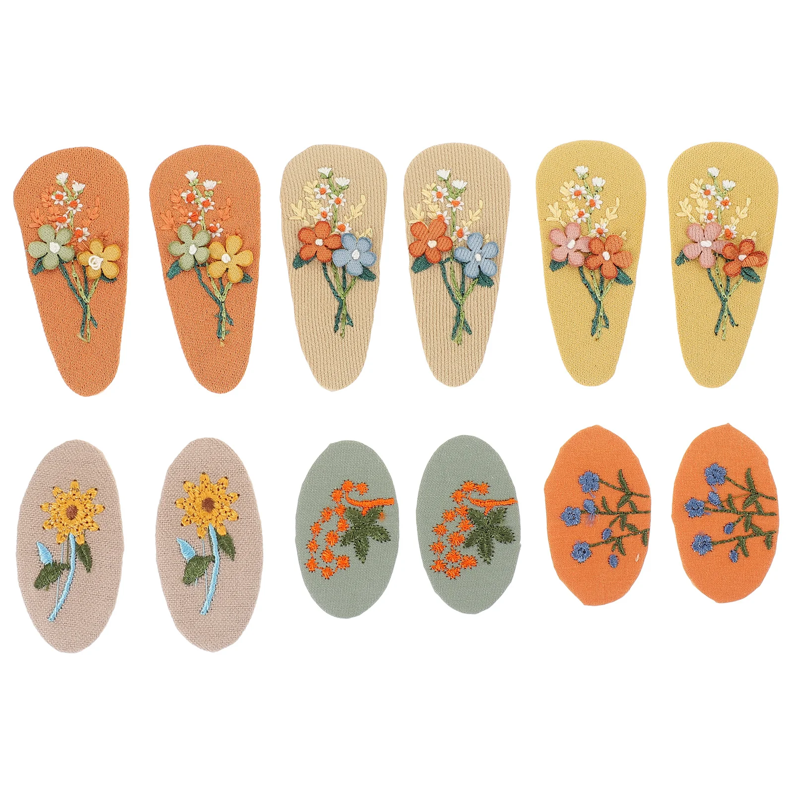 

Kids Embroidery Hair Clips Flower Pattern Cute Cartoon Barrettes For Girls Hair Accessories Toddler Decor Party Halloween