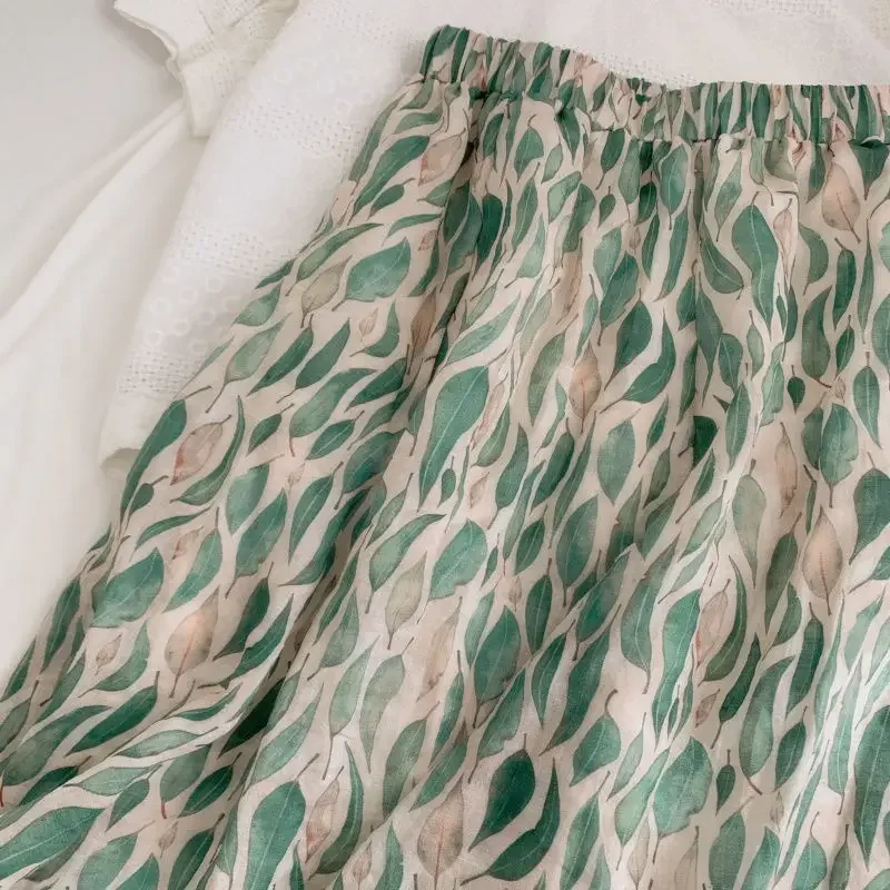 

Шифоновая женская юбка с цветочным принтом и высокой талией, трапециевидной формы, темперамент, Jupe 2023, Faldas Mujer De Moda, свободные винтажные летние корейские юбки