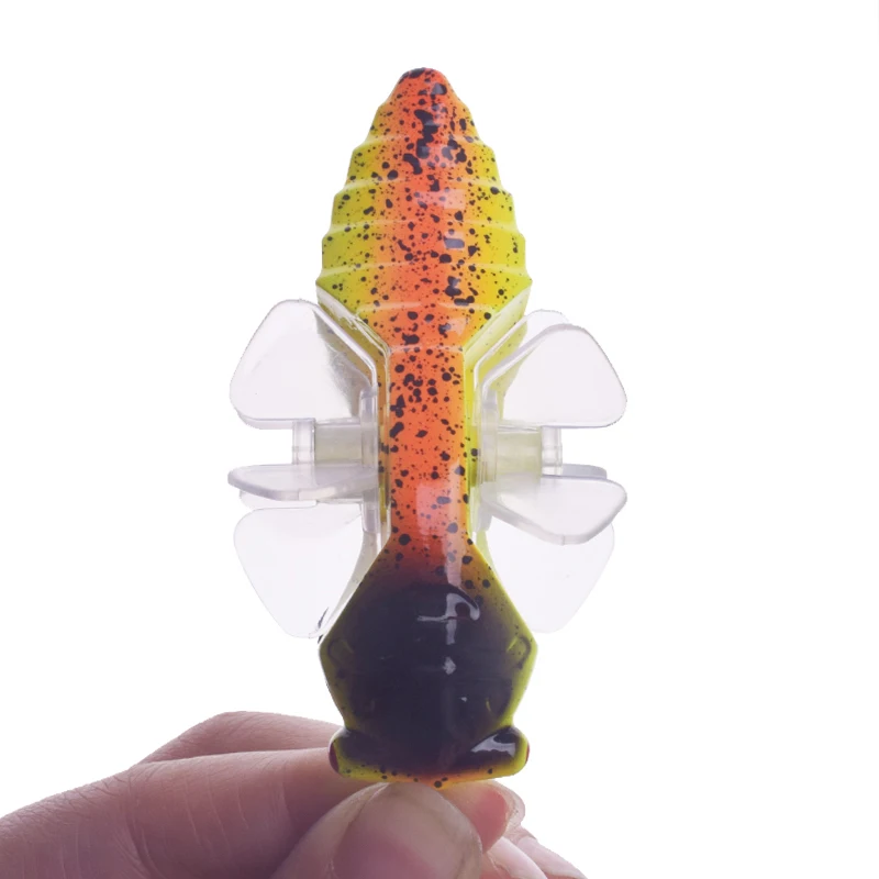 Señuelos de Pesca de piezas Cicada Topwater, cebo Artificial Wobblers giratorio doble, aparejos de arrastre, 7,5 cm, 15,5g