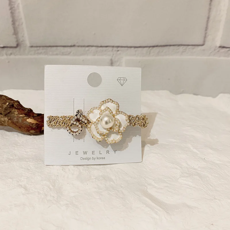 Luxus cc Kamelie Perle Haars pangen Clip Haarnadel Haars pangen Haars pange Haars pangen Stifte Vintage Haarschmuck für Frauen Mädchen
