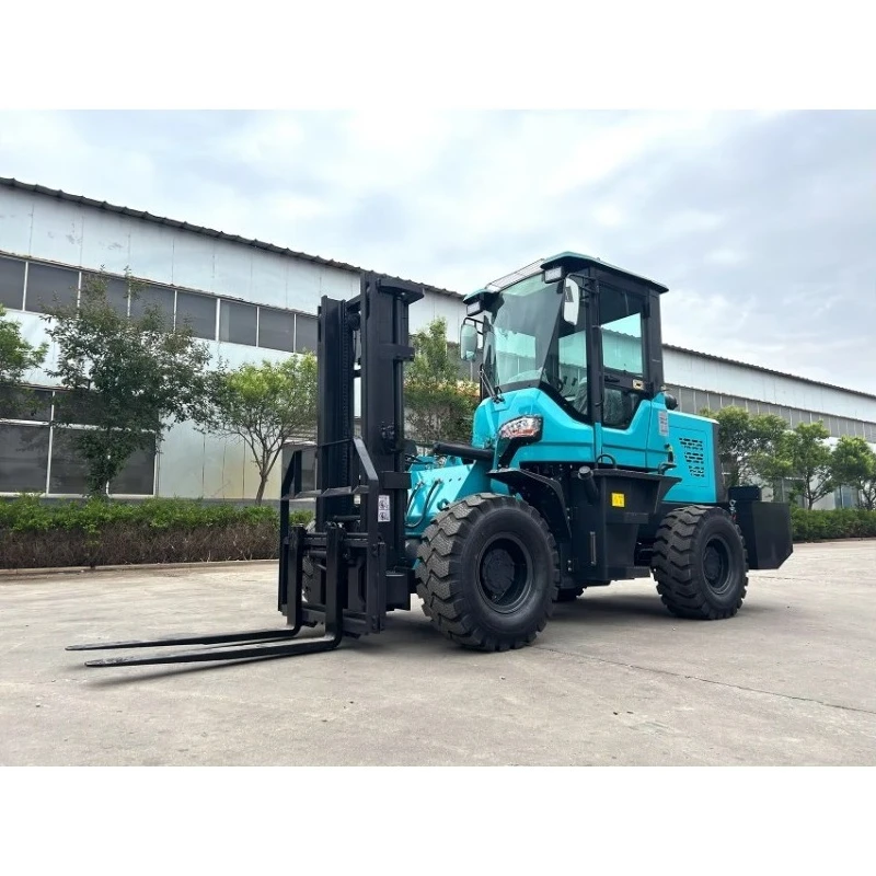 High Performance 4x4 Rough Terrain Forklift 3.5 Ton All-Terrain Fork Lift Luxury Cab Electronic Shifter
