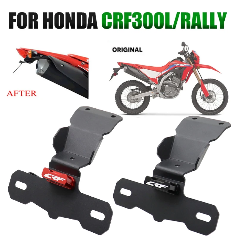 Motorcycle License Plate Holder Rear Tail Frame Fender Eliminator Bracket For HONDA CRF 300L / CRF 300L RALLY 2021 2022 2023