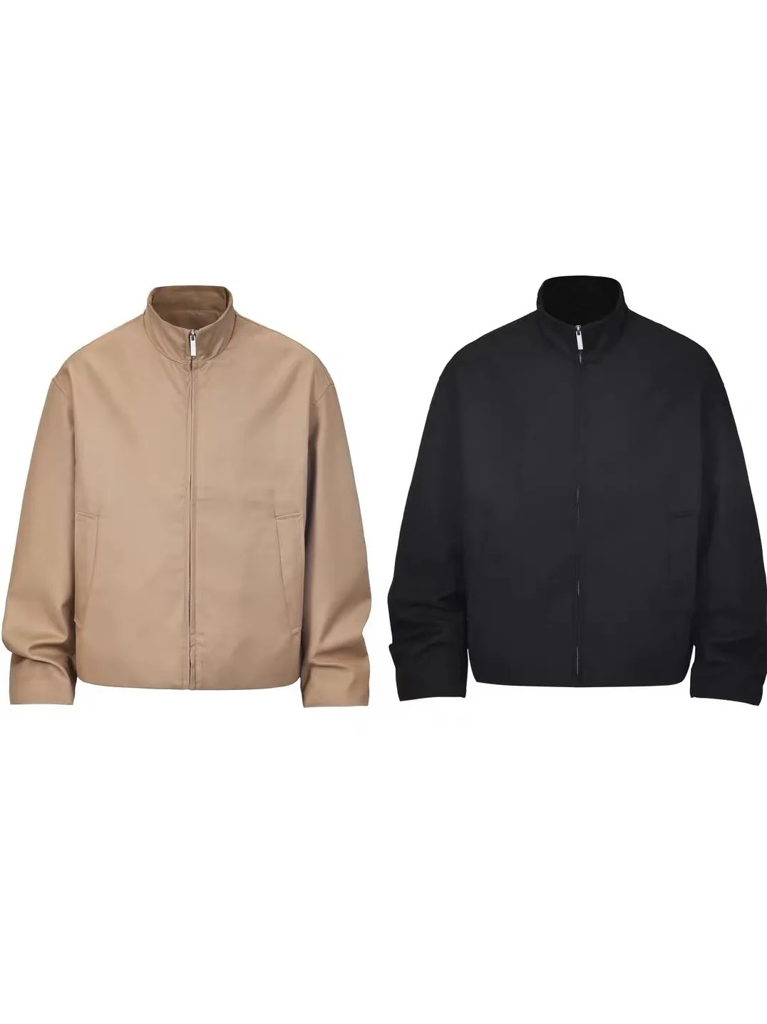 

Cleanfit American Retro Patchwork Jaet Men's Stand Collar Pilot Boxy ort Wide Workwear Outerwear Trendy Polyester Fiber