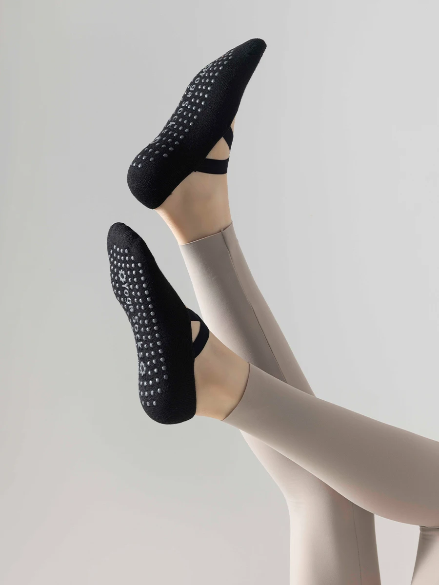 جوارب سميكة أسفل منشفة للنساء ، جوارب اليوغا ، جوارب أرضية التمارين الرياضية ، جوارب بيلاتيس ، 3 أزواج