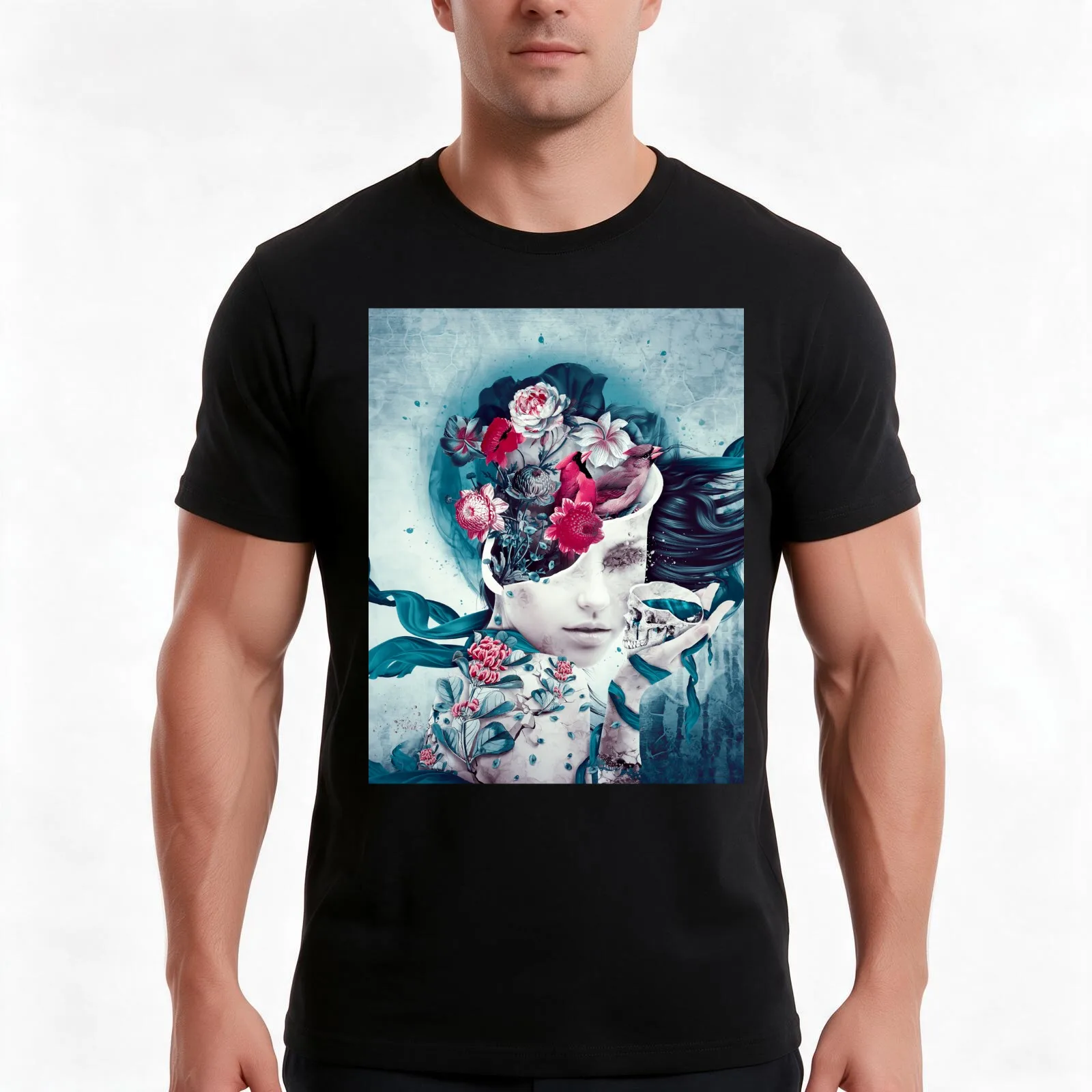 solitude T-Shirt Summer Casual Cotton Tee Oversized Streetwear Tops Vintage Graphic Print Loose Fit Short Sleeve