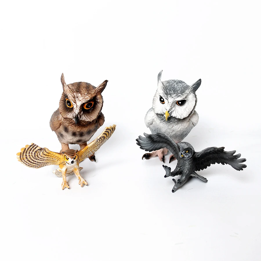 Realistic Plastic Birds of Prey Figurines Bald Eagle,Falcon,Hawk, Owl, Vulture.Animal Models Toy Figures Educational Set