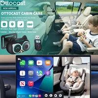 Ottocast Cabin Care Adaptador inalámbrico Carplay Cámara de coche de bebé para asiento trasero 1080P 150 ° Monitor de asiento trasero con visión nocturna gran angular
