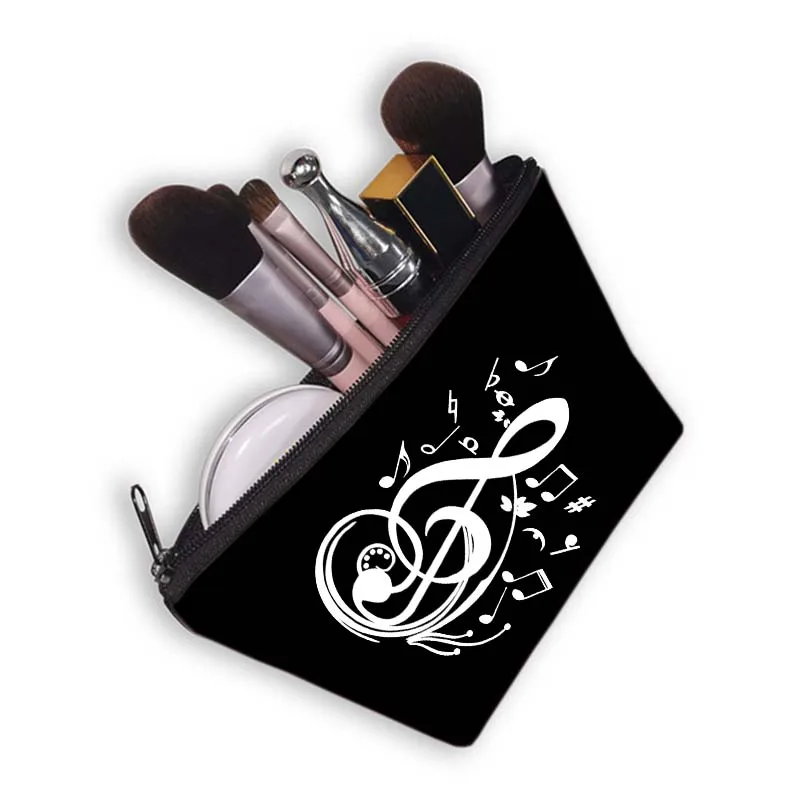 Music Note Vrouwen Cosmetische Tas Hartslag Ecg Vrouwen Make-Up Tas Draagbare Lipstick Maandverband Opslag Toiletartikelen Zakken Voor Reizen