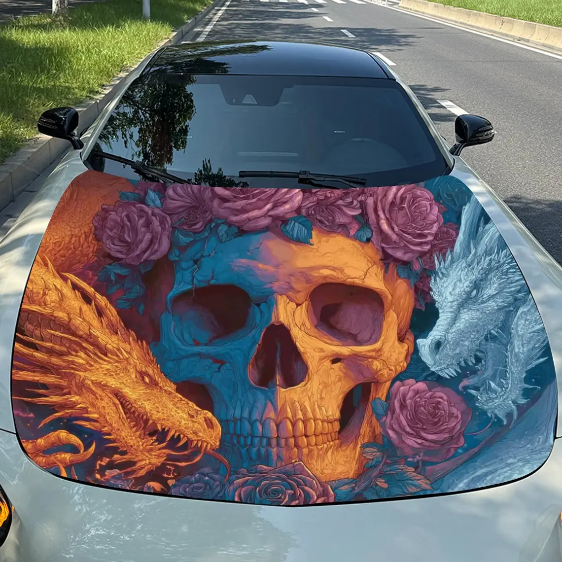 

Наклейка на капот автомобиля с черепом розы — прочная виниловая пленка, водостойкая и легко отрывается, подходит для всех моделей автомобилей — автозапчасти Gif