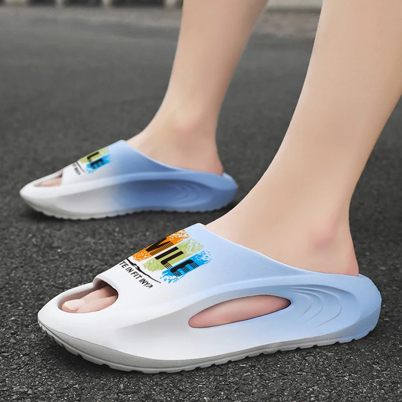 

Уличные сандалии из ЭВА, шлепанцы, домашние мужские туфли на плоской подошве для ванной, летние мужские тапочки с мягкой подошвой, шлепанцы унисекс, мягкие пляжные шлепанцы