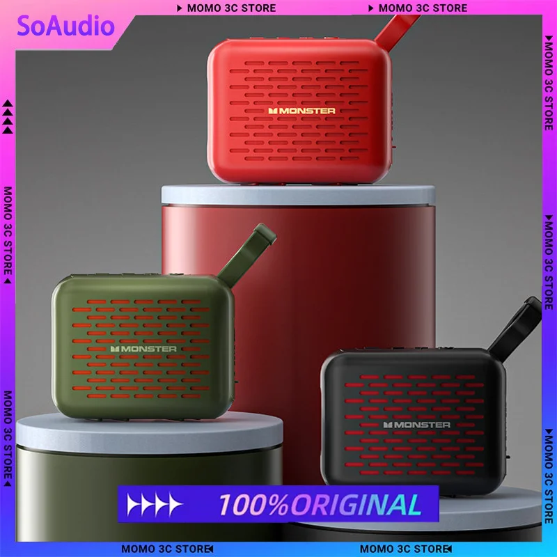 

Monster ES01 Outdoor portable Bluetooth speaker, subwoofer 10H FM 8W 1800mAh Supports Bluetooth, USB flash drive and TF card