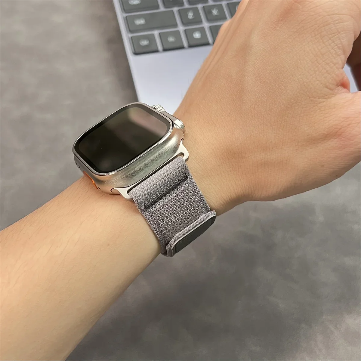 Nylon Leather Strap for Apple Watch Band Ultra 49mm 44mm 45mm 42mm 41mm 40 38mm Sport Watchband Iwatch Serise 9 8 7 6 5 Bracelet image 3